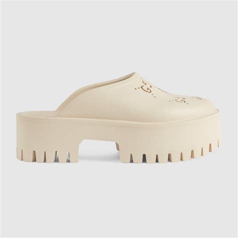 gucci platform perforated g sandal.